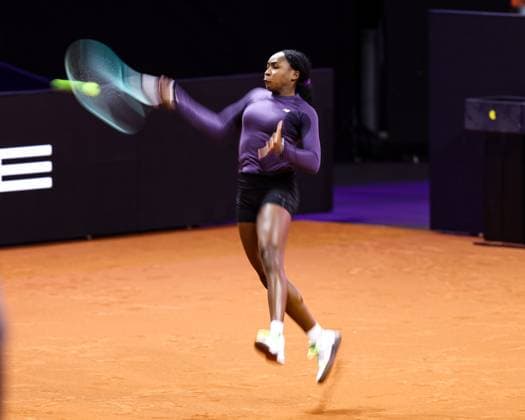 Coco Gauff beim Training during training Porsche Tennis Grand Prix GP Stuttgart 2024, Porsche-Arena, 13.04.2024 GER Porsche Tennis Grand Prix GP Stuttgart 2024 Porsche-Arena, 13.04.2024 Stuttgart Copyright: xEibner-Pressefoto RogerxBuerkex EP