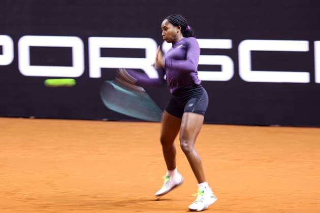 Coco Gauff beim Training during training Porsche Tennis Grand Prix GP Stuttgart 2024, Porsche-Arena, 13.04.2024 GER Porsche Tennis Grand Prix GP Stuttgart 2024 Porsche-Arena, 13.04.2024 Stuttgart Copyright: xEibner-Pressefoto RogerxBuerkex EP