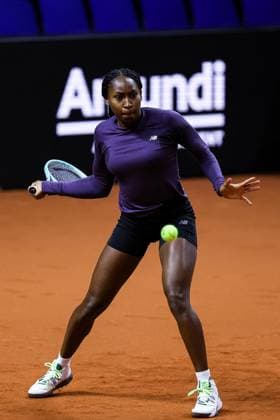 Coco Gauff beim Training during training Porsche Tennis Grand Prix GP Stuttgart 2024, Porsche-Arena, 13.04.2024 GER Porsche Tennis Grand Prix GP Stuttgart 2024 Porsche-Arena, 13.04.2024 Stuttgart Copyright: xEibner-Pressefoto RogerxBuerkex EP