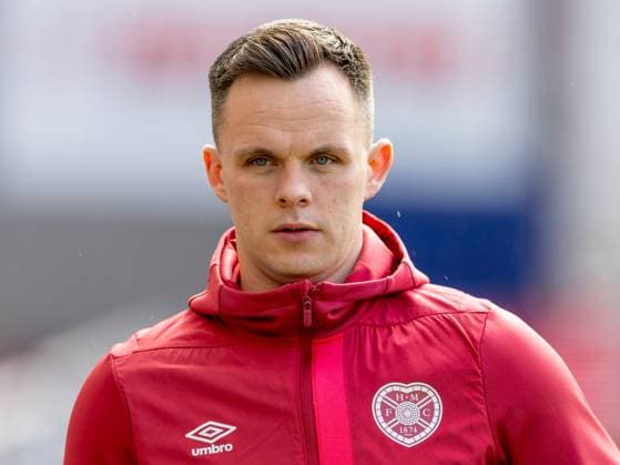 Lawrence Shankland of Hearts arrives for the game Heart of Midlothian v Livingston, Cinch Scottish Premiership, Football, Tynecastle Park, Edinburgh, UK - 13 Apr 2024 EDITORIAL USE ONLY No use with unauthorised audio, video, data, fixture lists, club league logos or live services. Online in-match use limited to 120 images, no video emulation. No use in betting, games or single club league player publications.  Copyright: xAlanxRennie Shutterstockx 14432602ab