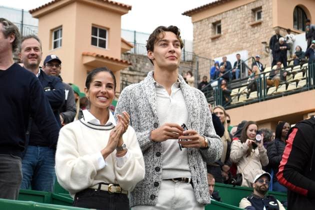 Il Pilota di Formula 1 Driver GEORGE RUSSELL con la fidanzata CARMEN MONTERO MUNDT, Tennis Rolex Monte-Carlo Masters 2024 TENNIS ROLEX MONTE-CARLO MASTERS 2024