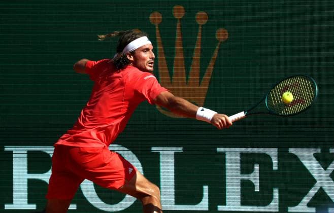 Tennis, ATP-Turnier in Monte Carlo DEMI ROLEX MONTE-CARLO MASTERS TSITSIPAS-SINNER PHOTOPQR NICE MATIN Jean François Ottonello ; Roquebrune-Cap-Martin ; 13 04 2024 ; Demi-finale Rolex Monte-Carlo Masters - Stefanos Tsitsipas (GRE en rouge) vs Jannik Sinner (ITA en noir) Roquebrune-Cap-Martin France  Copyright: xPHOTOPQR NICExMATIN MAXPPPxJeanxFrançoisxOttonellox 20240413NIM7456 20240413NIM7456