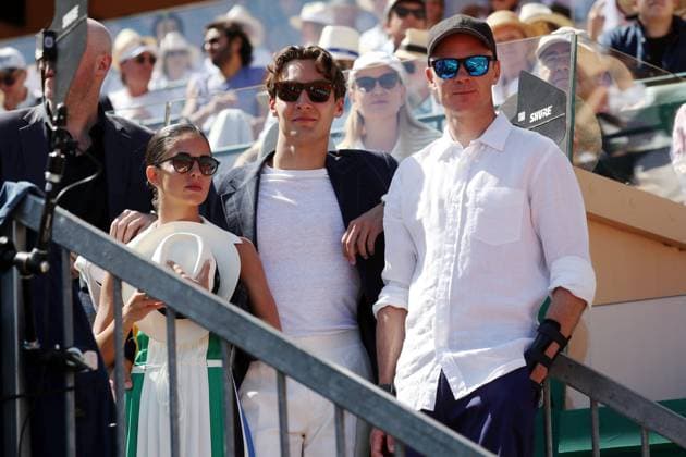 Sport Themen der Woche KW15 Sport Bilder des Tages PEOPLE ROLEX MONTE-CARLO MASTERS PHOTOPQR NICE MATIN Jean François Ottonello ; Roquebrune-Cap-Martin ; 13 04 2024 ; Demi-finale Rolex Monte-Carlo Masters - people - George Russell et sa compagne Carmen Montero Mundt avec Chris Froome Roquebrune-Cap-Martin France  Copyright: xPHOTOPQR NICExMATIN MAXPPPxJeanxFrançoisxOttonellox 20240413NIM7542 20240413NIM7542