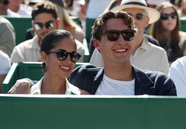 Tennis, ATP-Turnier in Monte Carlo PEOPLE ROLEX MONTE-CARLO MASTERS PHOTOPQR NICE MATIN Jean François Ottonello ; Roquebrune-Cap-Martin ; 13 04 2024 ; Demi-finale Rolex Monte-Carlo Masters - people - George Russell et sa compagne Carmen Montero Mundt Roquebrune-Cap-Martin France  Copyright: xPHOTOPQR NICExMATIN MAXPPPxJeanxFrançoisxOttonellox 20240413NIM7545 20240413NIM7545