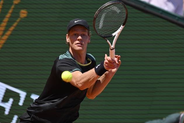 Tennis - Rolex Monte Carlo 2024 - ATP, Tennis Herren - Jannik Sinner - Italie TENNIS - Rolex Monte Carlo 2024 - MC - 13 04 2024 ChrysleneCaillaud Panoramic 