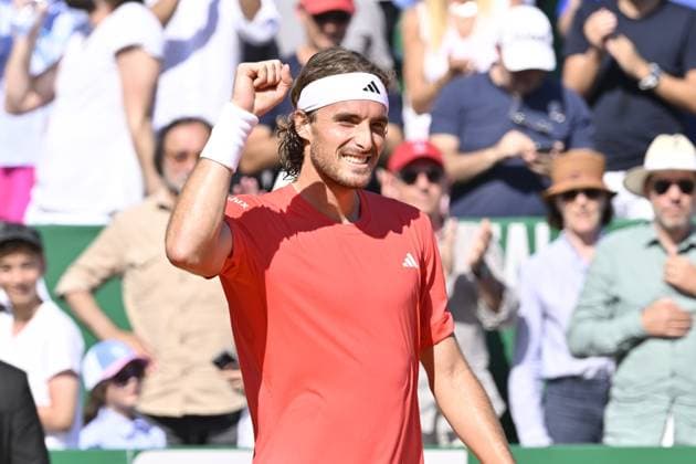Tennis - Rolex Monte Carlo 2024 - ATP, Tennis Herren - Stefanos Tsitsipas - Grece TENNIS - Rolex Monte Carlo 2024 - MC - 13 04 2024 ChrysleneCaillaud Panoramic 