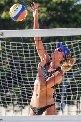 (240413) -- LAGUNA PROVINCE, April 13, 2024 -- New Zealand s Olivia MacDonald competes during the women s quarterfinal between Danielle Quigley Olivia MacDonald of New Zealand and Louise Maneskold Malin Bergholm of Sweden at the Volleyball World Beach Pro Tour Futures in Laguna Province, the Philippines, April 13, 2024. ) (SP)THE PHILIPPINES-LAGUNA PROVINCE Beach volleyball, Beachvolleyball BEACH PRO TOUR FUTURES-QUARTERFINALS RouellexUmali 