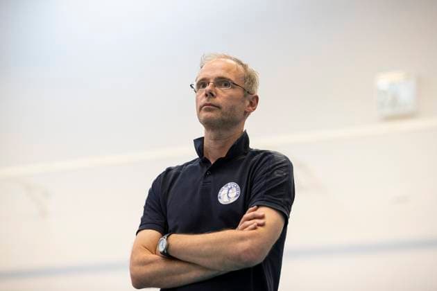 2. Bundesliga Frauen Pro: Schwarz-Weiss Erfurt vs. DSHS SnowTrex Köln; 13.04.2024 Jimmy Czimek (Trainer; DSHS SnowTrex Köln) 2. Bundesliga Frauen Pro: Schwarz-Weiss Erfurt vs. DSHS SnowTrex Köln; Riethsporthalle Erfurt; 13.04.2024 Copyright: xBEAUTIFULxSPORTS Duehringx