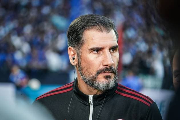 Fußball: 2. Bundesliga 2023 2024, 29. Spieltag, FC Schalke 04 - 1. FC Nürnberg - Veltins Arena, Gelsenkirchen: Nürnbergs Trainer Cristian Fiel Gelsenkirchen Veltins-Arena Deutschland