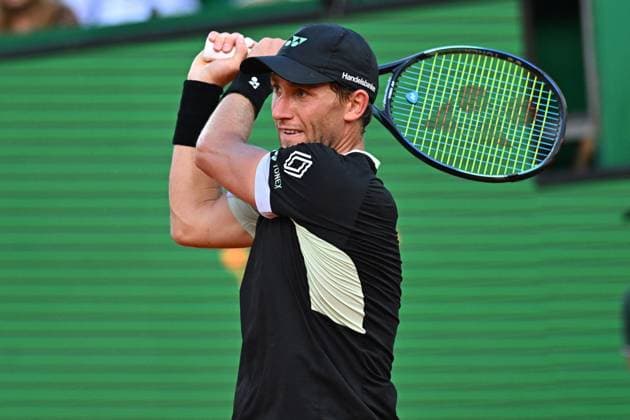 Monaco Rolex Masters Casper Ruud (NOR) during his semi final match at the Monaco Rolex Masters in Monte Carlo, on April, 13, 2024. Photo by Corinne Dubreuil ABACAPRESS.COM Monte-Carlo Monaco  Copyright: xDubreuilxCorinne ABACAx