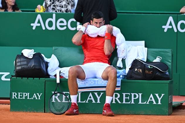 Monaco Rolex Masters Novak Djokovic (SRB) during his semi final match at the Monaco Rolex Masters in Monte Carlo, on April, 13, 2024. Photo by Corinne Dubreuil ABACAPRESS.COM Monte-Carlo Monaco  Copyright: xDubreuilxCorinne ABACAx
