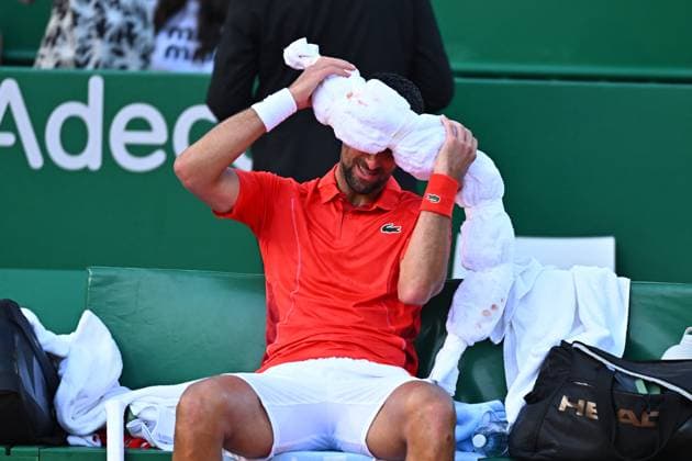 Monaco Rolex Masters Novak Djokovic (SRB) during his semi final match at the Monaco Rolex Masters in Monte Carlo, on April, 13, 2024. Photo by Corinne Dubreuil ABACAPRESS.COM Monte-Carlo Monaco  Copyright: xDubreuilxCorinne ABACAx