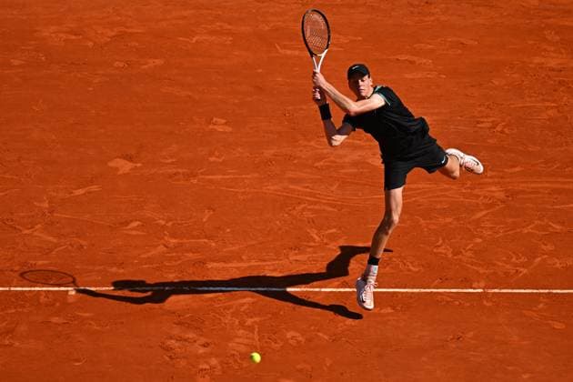 Monaco Rolex Masters Jannik Sinner (ITA) during his semi final match at the Monaco Rolex Masters in Monte Carlo, on April, 13, 2024. Photo by Corinne Dubreuil ABACAPRESS.COM Monte-Carlo Monaco  Copyright: xDubreuilxCorinne ABACAx