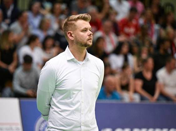 Volleyball 2. Bundesliga Saison 2023 2024 TV Rottenburg - TV Buehl 13.04.2024 Trainer Jan Scheuermann (TV Rottenburg)
