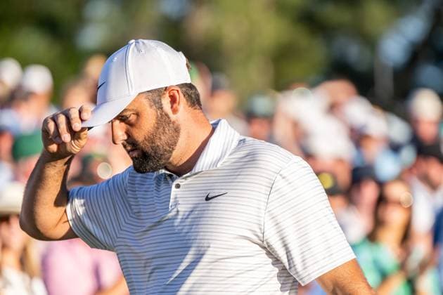 240413 Scottie Scheffler of the United States after the third round of the 2024 Masters Golf Tournament on April 13, 2024 in Augusta. Photo: Petter Arvidson BILDBYRAN kod PA PA0794 bbeng golf masters the masters Augusta us masters depp Copyright: PETTERxARVIDSON BB240413PA136