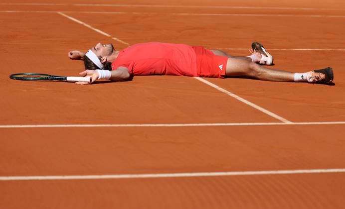 Stefanos Tsitsipas (Gre) TENNIS : Rolex Monte Carlo Masters - 14 04 2024 AntoineCouvercelle Panoramic 
