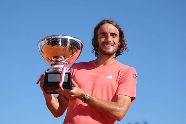 Sport Bilder des Tages Stefanos Tsitsipas (Gre) TENNIS : Rolex Monte Carlo Masters - 14 04 2024 AntoineCouvercelle Panoramic 