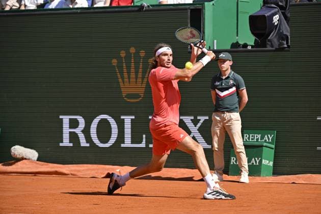Tennis - Rolex Monte Carlo 2024 - ATP, Tennis Herren - Stefanos Tsitsipas - Grece TENNIS - Rolex Monte Carlo 2024 - MC - 14 04 2024 ChrysleneCaillaud Panoramic 