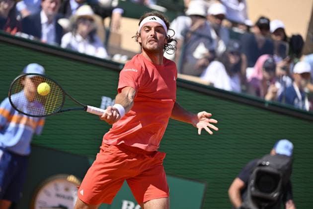 Tennis - Rolex Monte Carlo 2024 - ATP, Tennis Herren - Stefanos Tsitsipas - Grece TENNIS - Rolex Monte Carlo 2024 - MC - 14 04 2024 ChrysleneCaillaud Panoramic 