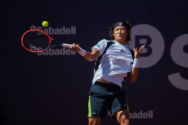 Barcelona Open Banc de Sabadell. Conde de Godo Trophy. Real Club de Tenis Barcelona. April 14,2024 Z. Zhang during the doubles match eliminator at the qualifying round at the Barcelona Open Banc de Sabadell Trofeo Conde de Godo played at the Real Club de Tenis Barcelona. April 14, 2024. Barcelona ESP Copyright: xS.xRosx