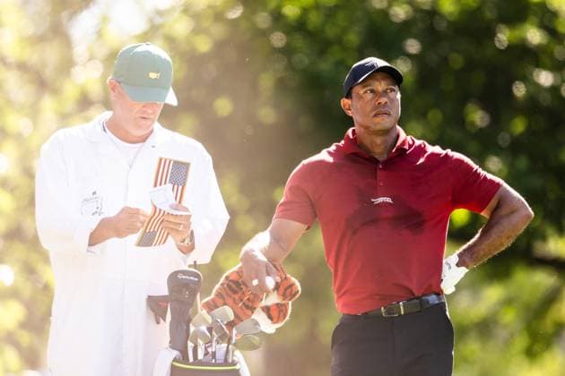 240414 Tiger Woods of the United States during the final round of the 2024 Masters Golf Tournament on April 14, 2024 in Augusta. Photo: Petter Arvidson BILDBYRAN kod PA PA0795 bbeng golf masters the masters Augusta us masters Copyright: PETTERxARVIDSON BB240414PA012