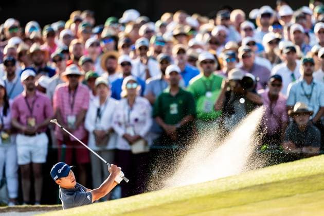240414 Collin Morikawa of the United States during the final round of the 2024 Masters Golf Tournament on April 14, 2024 in Augusta. Photo: Petter Arvidson BILDBYRAN kod PA PA0795 bbeng golf masters the masters Augusta us masters Copyright: PETTERxARVIDSON BB240414PA238