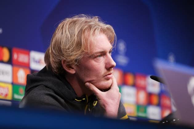 Sport Bilder des Tages 15.04.2024, Fussball, Saison 2023 2024, UEFA Champions League, UCL, Pressekonferenz, Borussia Dortmund - Atletico Madrid, Pressekonferenz mit Julian Brandt (Borussia Dortmund), Dortmund Signal Iduna Park NRW Deutschland xRHR-FOTO DEx Copyright: DennisxEwert RHR-FOTOx RHR-FOTO DE