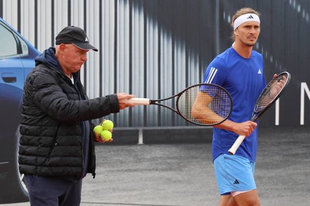 Alexander Zverev und Vater und Trainer Ivan (GER) beim Training, Tennis BMW Open 2024 15.04.2004 München FOTO: Mladen Lackovic LakoPress