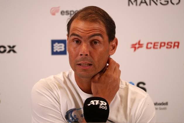 Rafa Nadal press confence at the Barcelona Open Banc Sabadell tournament Rafael Nadal is speaking at a press conference, PK, Pressekonferenz for the Barcelona Open Banc Sabadell, 71st Conde de Godo Trophy, at the Real Club de Tennis Barcelona 1899, in Barcelona, Spain, on April 15, 2024. Barcelona Barcelona Spain  Copyright: xUrbanandsportx originalFilename:urbanandsport-rafanada240415_npokI.jpg