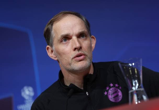 München, Deutschland 16. April 2024: Fussball, Herren, UEFA Champions League, Saison 2023 2024, FC Bayern München, Pressekonferenz Hier im Bild Thomas Tuchel, Trainer (FC Bayern München) auf der Pressekonferenz
