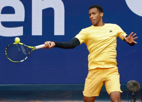 Felix Auger-Aliassime (CAN) Tennis - BMW Open 2024 - ATP, Tennis Herren - MTTC Iphitos - Munich - - Germany - 16 April 2024. Copyright: xJuergenxHasenkopfx