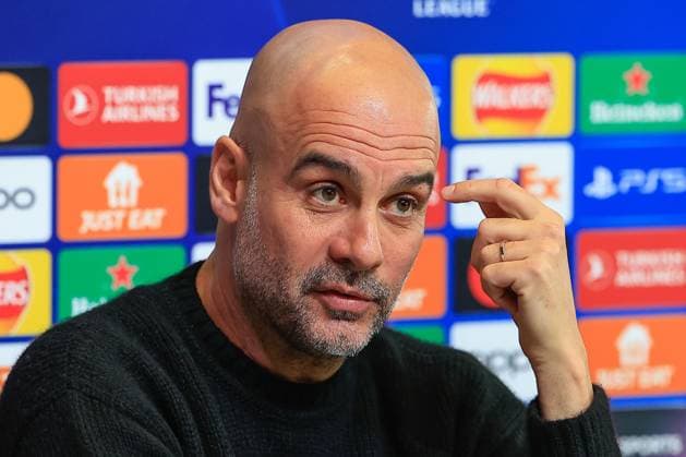 Manchester City 16 04 2024. Press and Training Pep Guardiola during the press conference, PK, Pressekonferenz training session for Manchester City ahead of the Champions League match against Real Madrid at the Joie Stadium, Manchester, United Kingdom on 16 April 2024. Manchester Joie Stadium Gt Manchester United, ManU Kingdom Editorial use only , Copyright: xConorxMolloyx PSI-19471-0033
