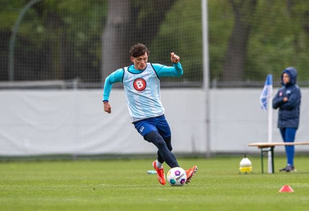 Fussball, Herren, Saison 2023 24, 2. Bundesliga, Hertha BSC, Training, Fabian Reese (Hertha BSC), 16.04. 2024,