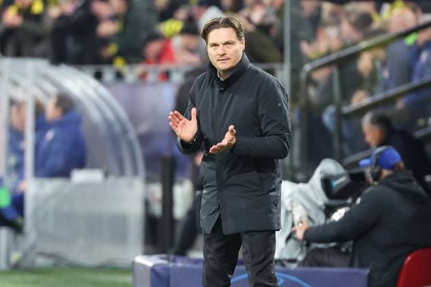 Champions League - Borussia Dortmund - Atletico Madrid am 16.04.2024 im Signal Iduna Park in Dortmund Trainer Edin Terzic (Dortmund) ist zufrieden