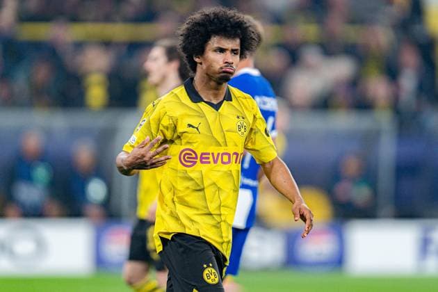 Karim Adeyemi (Borussia Dortmund, 27) Borussia Dortmund vs. Atletico Madrid, Fussball, UEFA Champions League, Viertelfinale Quarterfinal, 16.04.2024 DFL REGULATIONS PROHIBIT ANY OUSE OF PHOTOGRAPHS AS IMAGE SEQUENCES AND OR QUASI-VIDEO Borussia Dortmund vs. Atletico Madrid, Fussball, UEFA Champions League, Viertelfinale Quarterfinal, 16.04.2024 Dortmund Copyright: xEibner-Pressefoto BahhoxKarax EP_BVB