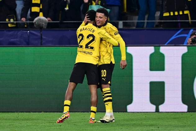 Torjubel zum 2:0 durch Ian Maadsen 22 (Borussia Dortmund), Borussia Dortmund vs. Atletico Madrid, Fussball, Champions League, Achtelfinale, 16.04.2024 Dortmund Nordrhein-Westfalen Deutschland