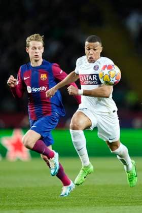 FC Barcelona, Barca v Paris Saint-Germain: Quarter-final Second Leg - UEFA Champions League 2023 24 Kylian Mbappe centre-forward of PSG and France in action during the UEFA Champions League quarter-final second leg match between FC Barcelona and Paris Saint-Germain at Estadi Olimpic Lluis Companys on April 16, 2024 in Barcelona, Spain. Barcelona Spain  Copyright: xJosexBretonx originalFilename:breton-fcbarcel240416_nprjs.jpg