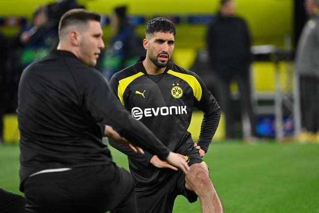 16.04.2024, xjrdrx, Fussball UEFA Champions League, Borussia Dortmund - Atletico Madrid emspor, v.l. Warmup warm up Aufwärmen Aufwaermen vor Spielbeginn Emre Can (Borussia Dortmund) (DFL DFB REGULATIONS PROHIBIT ANY USE OF PHOTOGRAPHS as IMAGE SEQUENCES and or QUASI-VIDEO) Dortmund