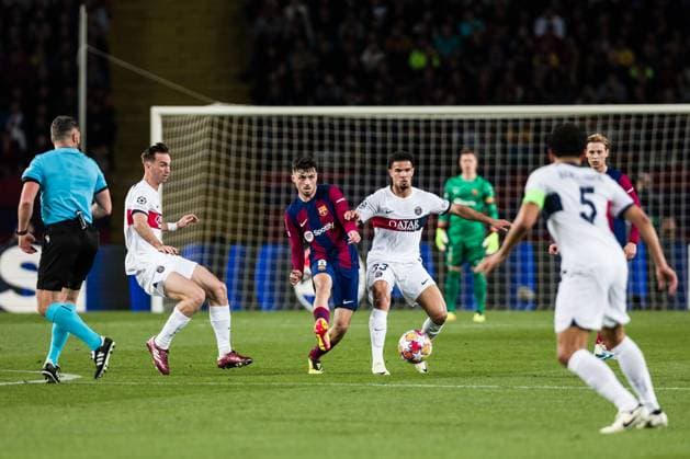 April 16, 2024, Barcelona, Barcelona, Spain: Pedri Gonzalez of FC Barcelona, Barca in action during the UEFA Champions League Quarter-final Second Leg, match played between FC Barcelona and Paris Saint-Germain Fc at Estadio Olimpico de Montjuic on April 16, 2024 in Barcelona, Spain. Barcelona Spain - ZUMAa181 20240416_zaa_a181_021 Copyright: xJavierxBorregox