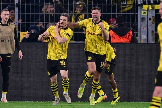 Torjubel zum 3:2 durch Niclas Fuellkrug 14 (Borussia Dortmund), Borussia Dortmund vs. Atletico Madrid, Fussball, Champions League, Achtelfinale, 16.04.2024 Dortmund Nordrhein-Westfalen Deutschland