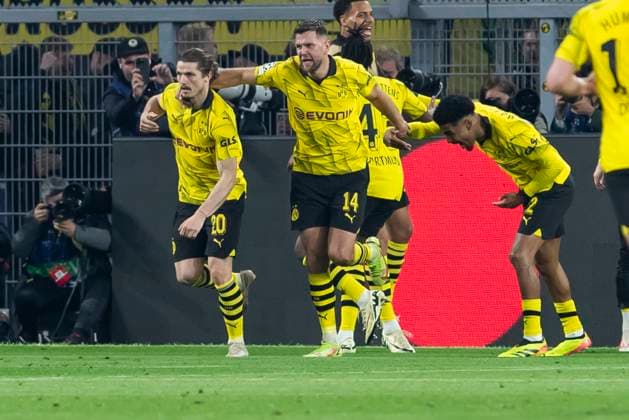 UEFA Champions League, Borussia Dortmund - Atletico Madrid, 16.04.2023 Jubel nach dem Tor zum 3:2 durch Niclas Füllkrug (Borussia Dortmund, 14). UEFA Champions League, Borussia Dortmund - Atletico Madrid, Rückspiel Viertelfinale, am 16.04.2023, Signal Iduna Park, Dortmund UEFA regulations prohibit any use of photographs as image sequences and or quasi-video Copyright: xBEAUTIFULxSPORTS Meuselx