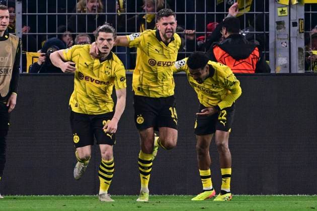 Torjubel zum 3:2 durch Niclas Fuellkrug 14 (Borussia Dortmund), Borussia Dortmund vs. Atletico Madrid, Fussball, Champions League, Achtelfinale, 16.04.2024 Dortmund Nordrhein-Westfalen Deutschland