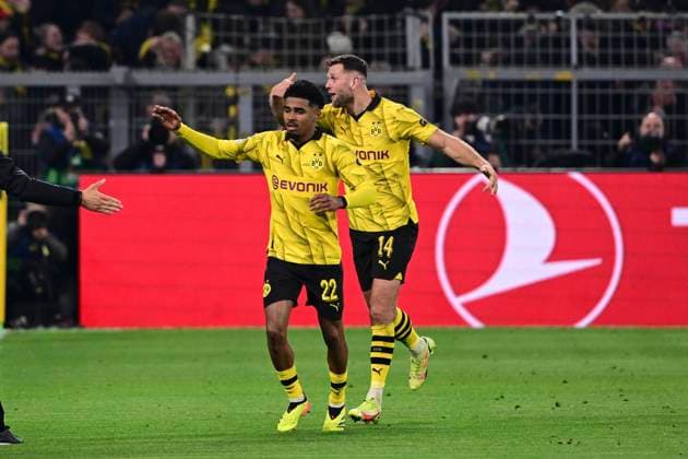 Torjubel zum 3:2 durch Niclas Fuellkrug 14 (Borussia Dortmund), Borussia Dortmund vs. Atletico Madrid, Fussball, Champions League, Achtelfinale, 16.04.2024 Dortmund Nordrhein-Westfalen Deutschland