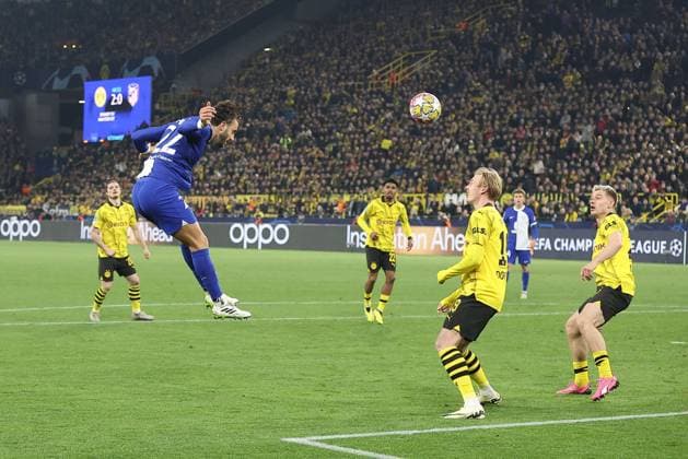 Mario Hermoso of Atletico Madrid heads the ball and in consequences Mats Hummels of Borussia Dortmund scores an own goal Borussia Dortmund v Atletico Madrid, UEFA Champions League, Quarter Final, Second Leg, Football, Signal Iduna Park, Dortmund, Germany - 16 Apr 2024 EDITORIAL USE ONLY No use with unauthorised audio, video, data, fixture lists, club league logos or live services. Online in-match use limited to 120 images, no video emulation. No use in betting, games or single club league player publications. Copyright: xMichaelxZemanek Shutterstockx 14434932bs