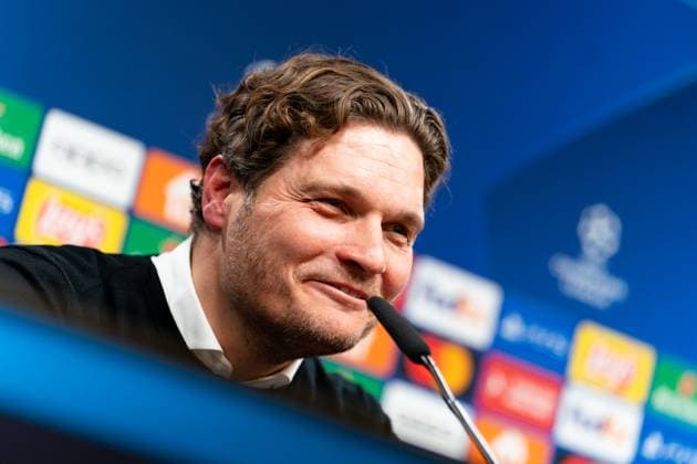 2024-04-16 Borussia Dortmund v Atletico Madrid - Quarter-final Second Leg - UEFA Champions League 2023 24 DORTMUND, GERMANY - APRIL 16: Coach Edin Terzic of Borussia Dortmund during a press conference, PK, Pressekonferenz following the Quarter-final Second Leg - UEFA Champions League 2023 24 match between Borussia Dortmund and Atletico Madrid at Signal Iduna Park on April 16, 2024 in Dortmund, Germany. (Photo by Joris Verwijst BSR Agency) Dortmund Germany Content not available for redistribution in The Netherlands directly or indirectly through any third parties. Copyright: xBSRxAgencyx