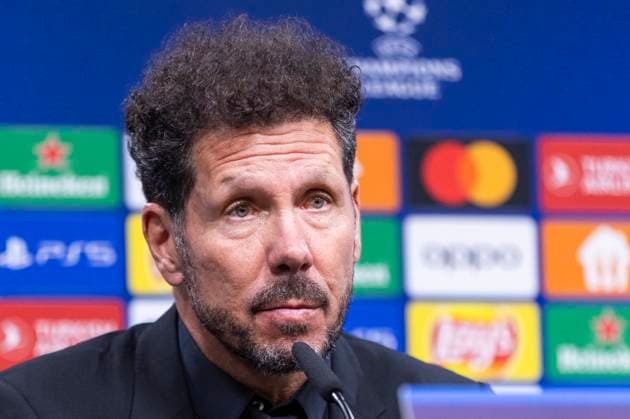 UEFA Champions League, Borussia Dortmund - Atletico Madrid, 16.04.2023 Diego Simeone (Atletico Madrid, Cheftrainer) bei der Pressekonferenz nach dem Spiel. UEFA Champions League, Borussia Dortmund - Atletico Madrid, Rückspiel Viertelfinale, am 16.04.2023, Signal Iduna Park, Dortmund UEFA regulations prohibit any use of photographs as image sequences and or quasi-video Copyright: xBEAUTIFULxSPORTS Meuselx