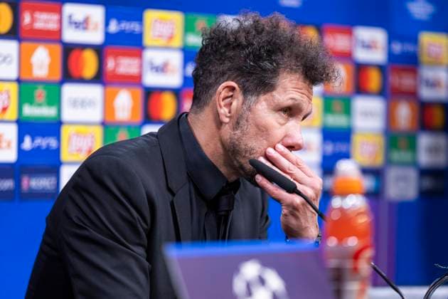 UEFA Champions League, Borussia Dortmund - Atletico Madrid, 16.04.2023 Diego Simeone (Atletico Madrid, Cheftrainer) bei der Pressekonferenz nach dem Spiel. UEFA Champions League, Borussia Dortmund - Atletico Madrid, Rückspiel Viertelfinale, am 16.04.2023, Signal Iduna Park, Dortmund UEFA regulations prohibit any use of photographs as image sequences and or quasi-video Copyright: xBEAUTIFULxSPORTS Meuselx