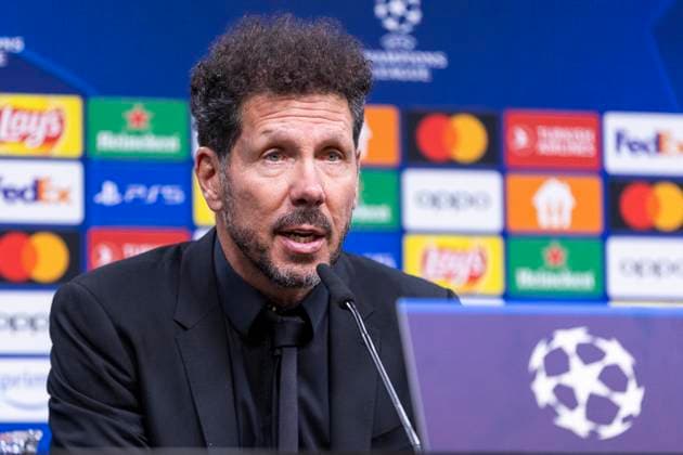UEFA Champions League, Borussia Dortmund - Atletico Madrid, 16.04.2023 Diego Simeone (Atletico Madrid, Cheftrainer) bei der Pressekonferenz nach dem Spiel. UEFA Champions League, Borussia Dortmund - Atletico Madrid, Rückspiel Viertelfinale, am 16.04.2023, Signal Iduna Park, Dortmund UEFA regulations prohibit any use of photographs as image sequences and or quasi-video Copyright: xBEAUTIFULxSPORTS Meuselx