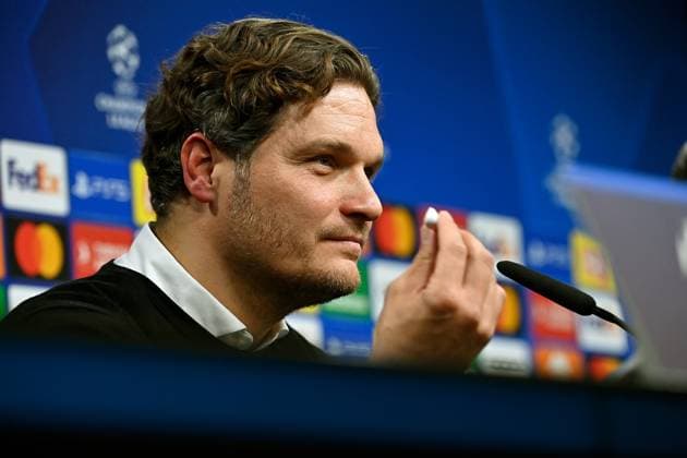 16.04.2024, xjrdrx, Fussball UEFA Champions League, Borussia Dortmund - Atletico Madrid emspor, v.l. Trainer Edin Terzic (Borussia Dortmund) auf der Pressekonferenz nach dem Spiel (DFL DFB REGULATIONS PROHIBIT ANY USE OF PHOTOGRAPHS as IMAGE SEQUENCES and or QUASI-VIDEO) Dortmund