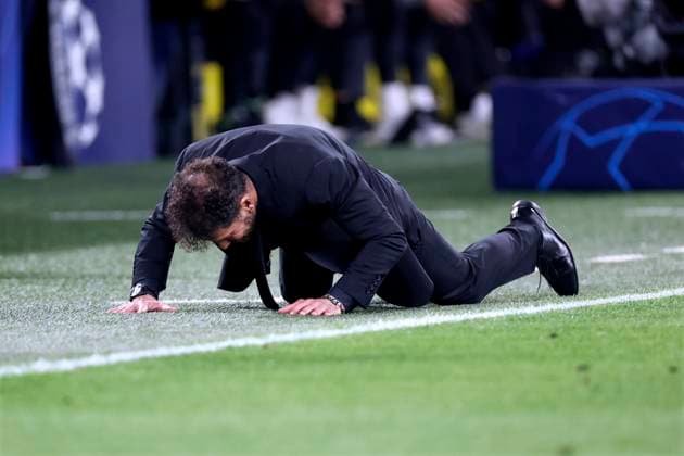 SIMEONE Diego Trainer Team Atletico Madrid UEFA Championsleague Saison 2023-2024 Spiel Viertelfinale Rueckspiel BVB - Atletico Madrid 4 : 2 am 16.04.2024 in Dortmund DFL REGULATIONS PROHIBIT ANY USE OF PHOTOGRAPHS as IMAGE SEQUENCES and or QUASI-VIDEO Copyright: xLacixPerenyix